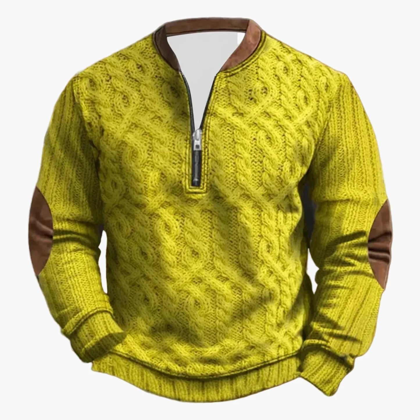 WW | Outdoor Leisure Pullover with Stand-Up Collar and Zipper - Stylish Long-Sleeve Sweater for Everyday and Adventure