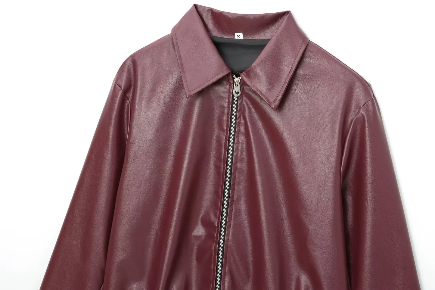 WW | Lederjacke mit Reißverschluss Vorne und Klassischem Reverskragen