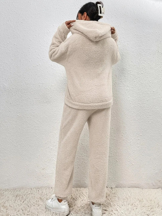 WW | Kapuzenpullover Weiches Sherpa Fleece Lässige Passform Langärmlig Und Warm