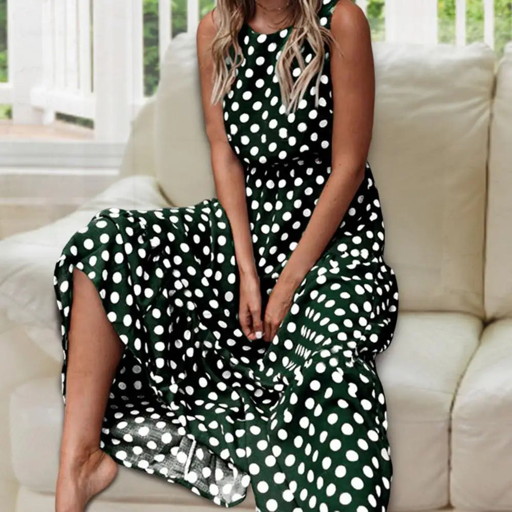 Capri Gepunktetes Maxikleid