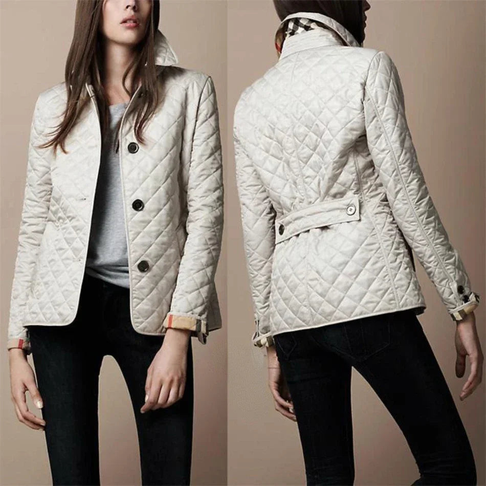 WW | Quilted Button-Up Bomber Jacket with Foldable M Cuffs