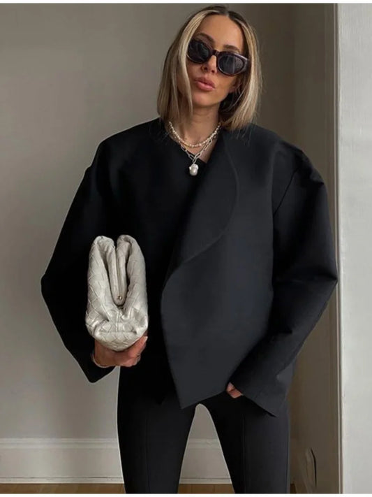 WW | Wollmischung Lässiger Schnitt Asymmetrisches Design Modischer Stil