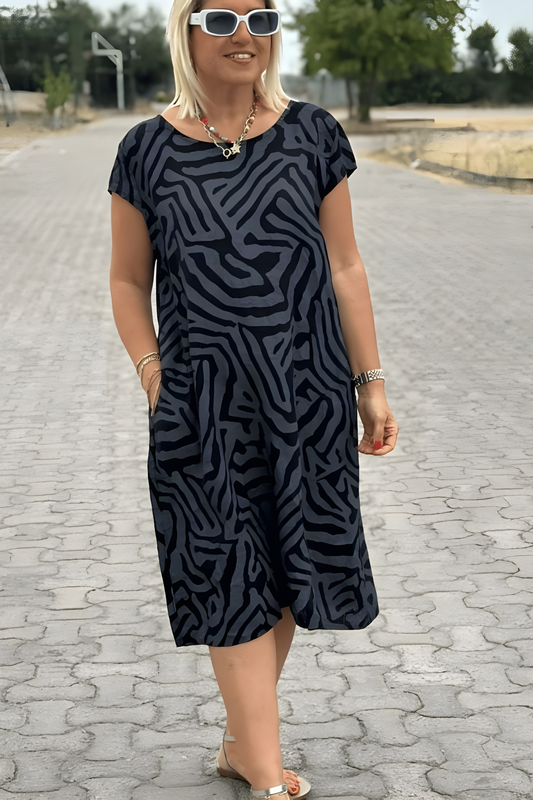 Nelia™ | Sommerkleid mit Rundhalsausschnitt und Vintage-Print