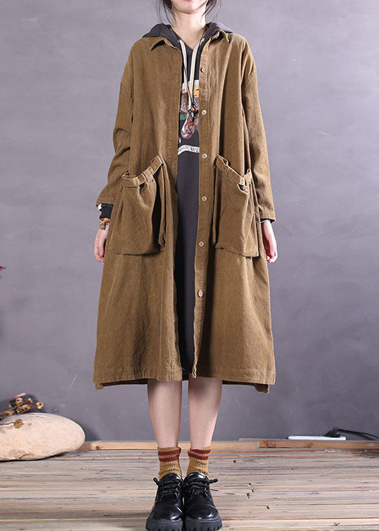 WW | Khaki Knopfseitig offene Cordjacken
