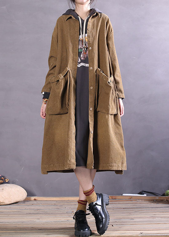 WW | Khaki Knopfseitig offene Cordjacken