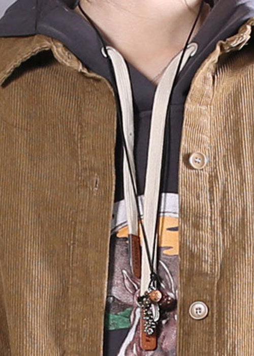 WW | Khaki Button-Side Open Corduroy Jackets