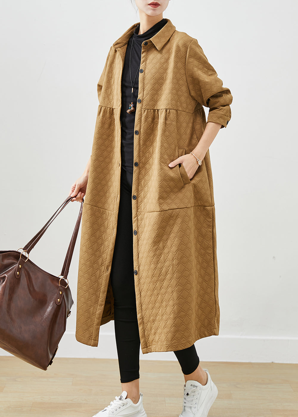 WW | Khaki Oversized Pocket Patchwork Cotton Jackets