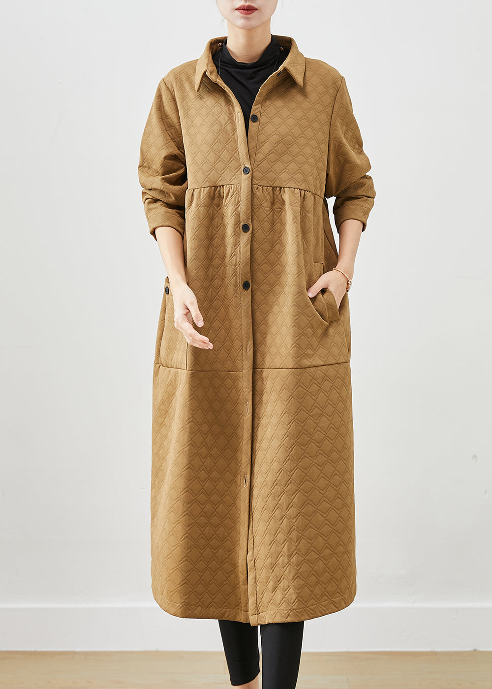 WW | Khaki Oversized Pocket Patchwork Cotton Jackets