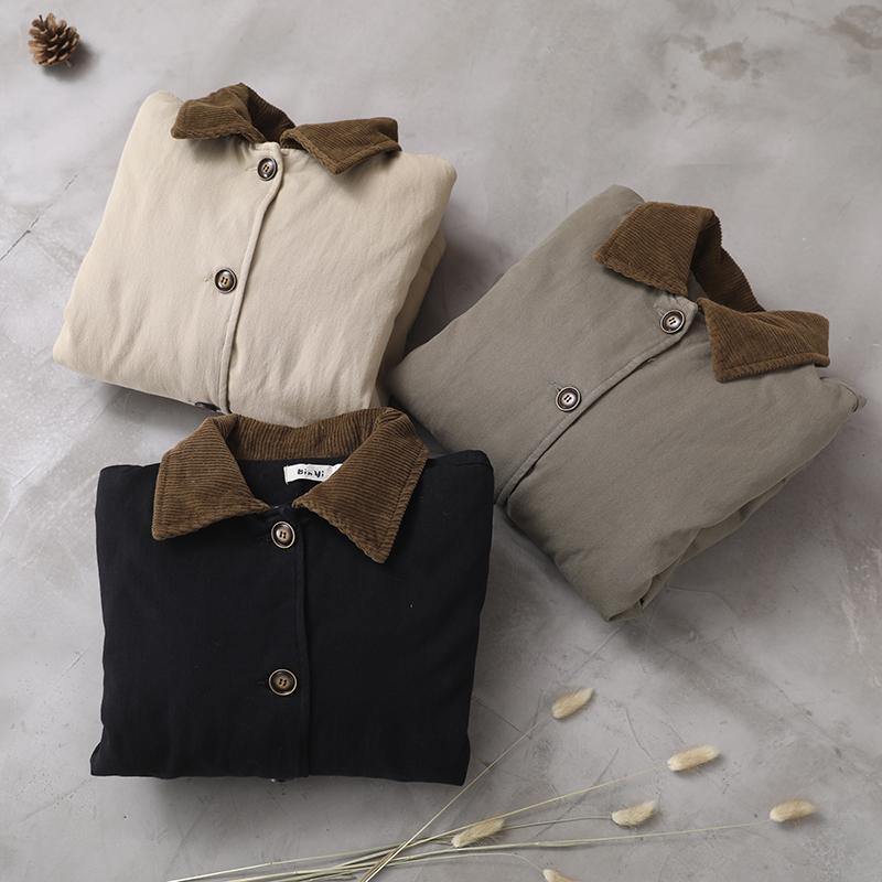 WW | beige Feine Kranichmäntel Arbeitsrevers Patchwork-Outwear