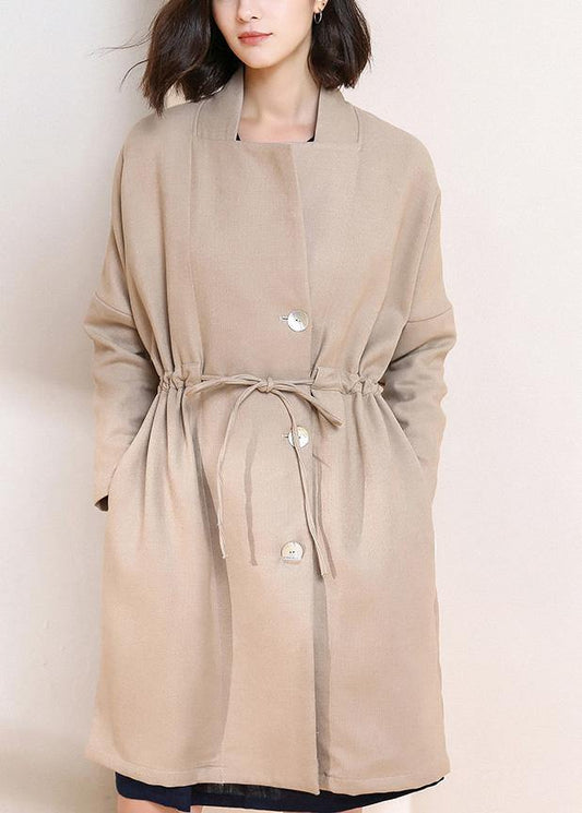 WW | Kordelzug Plus Size Maxi-Mantel nude Plus Size Kleidung Mäntel