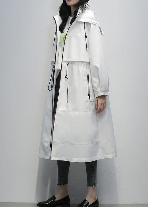 WW | Kapuzenjacke mit Reißverschluss für Damen weiße kurze Mäntel