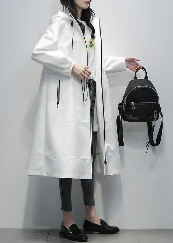 WW | Women's Zip-Up Hoodie White Short Coats
