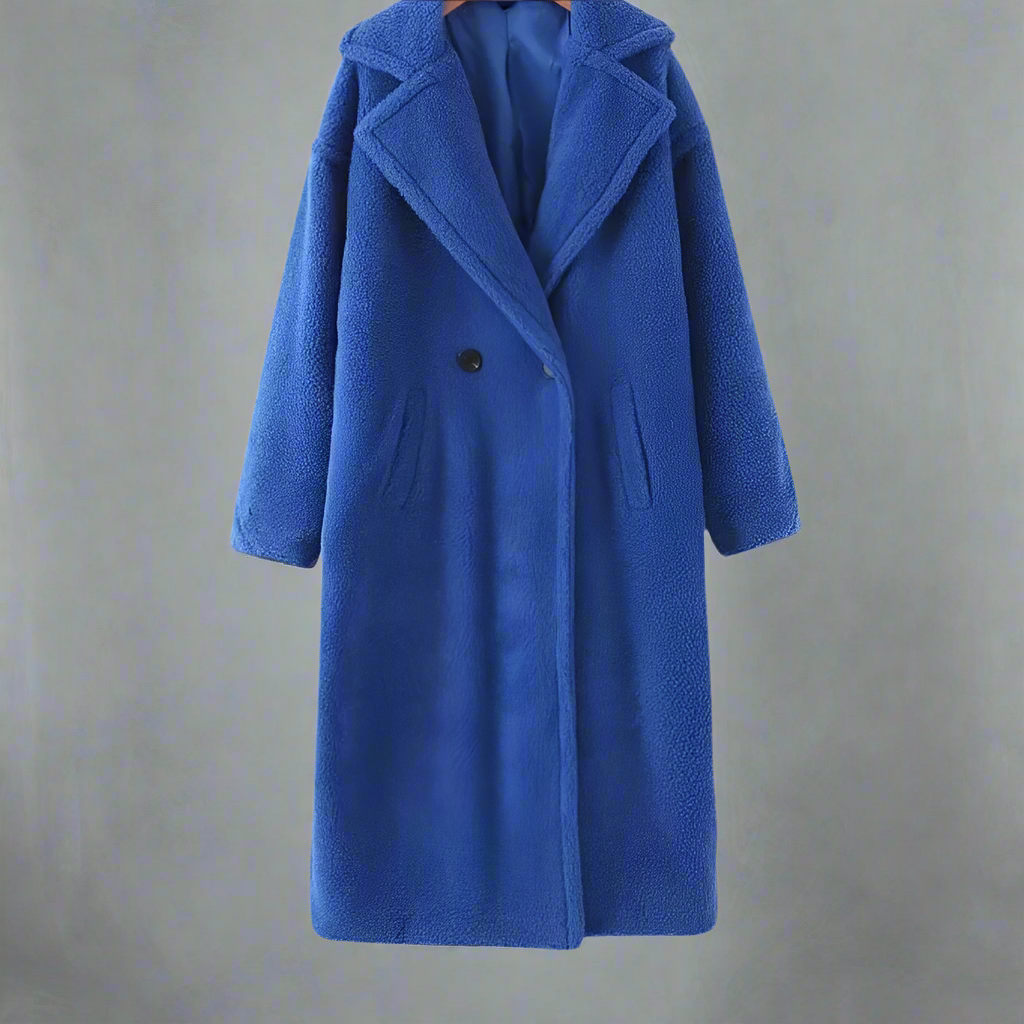 WW | Long Oversized Cut Soft Teddy Fleece Lapel Collar Warm And Comfortable