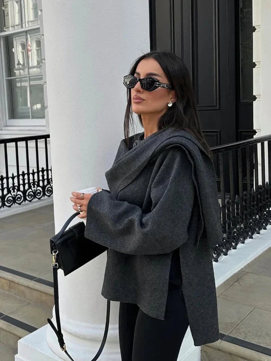 WW | Open Front Wool Cape Jackets Women's Clothing