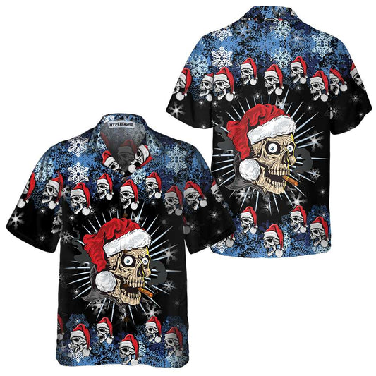 WW | Skull Naughty Face Weihnachten Edition Hawaiian Shirt, Weihnachten Skull Shirt, Einzigartiges Geschenk Für Weihnachten