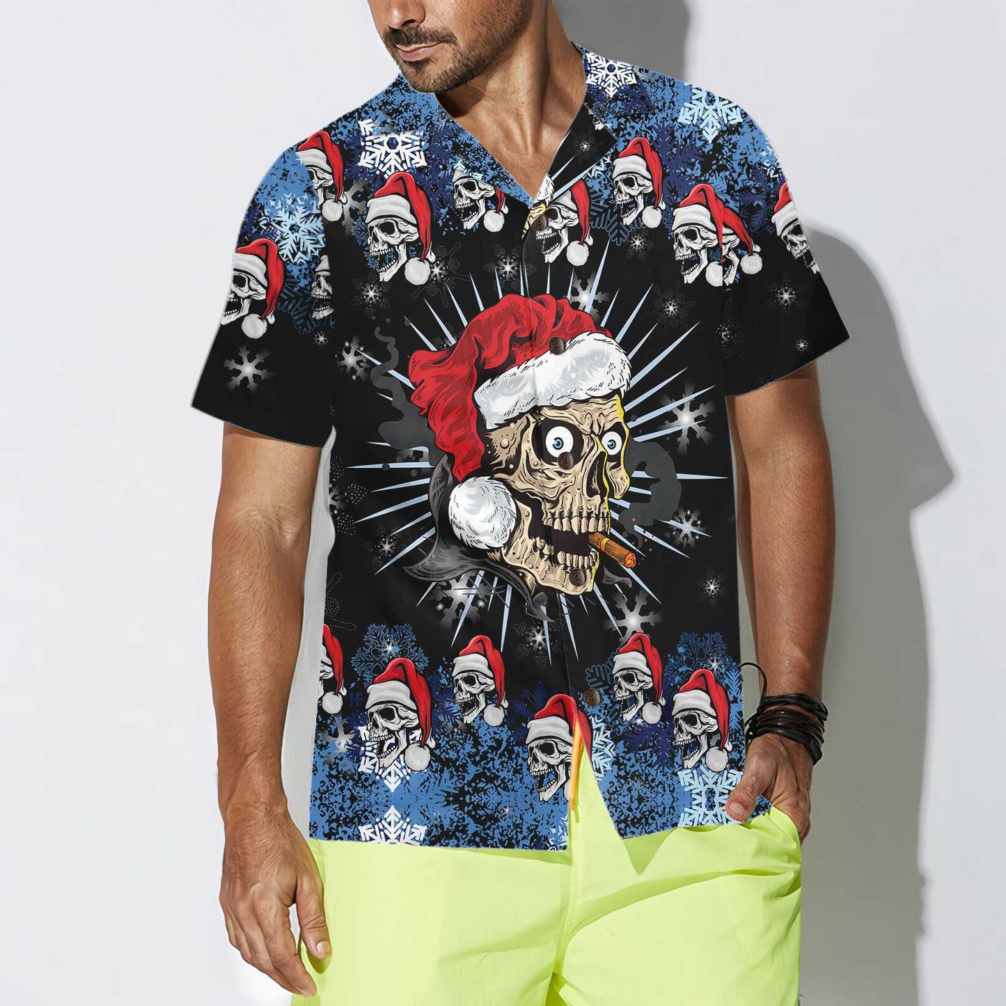 WW | Skull Naughty Face Weihnachten Edition Hawaiian Shirt, Weihnachten Skull Shirt, Einzigartiges Geschenk Für Weihnachten
