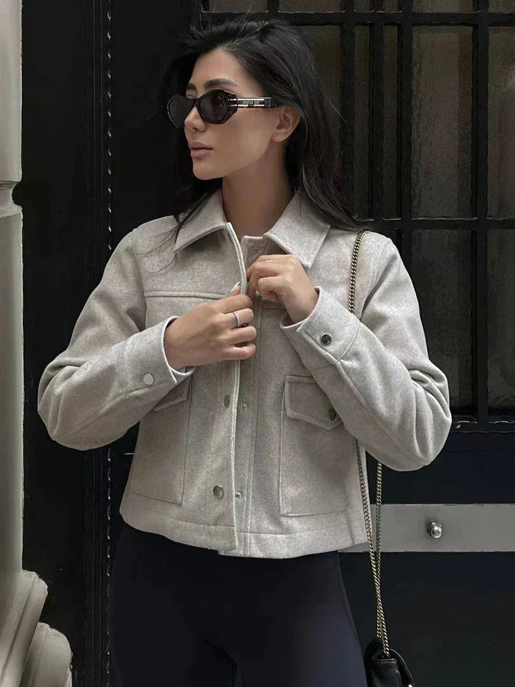 WW | Elegant Button-Up Wool Jacket for Women