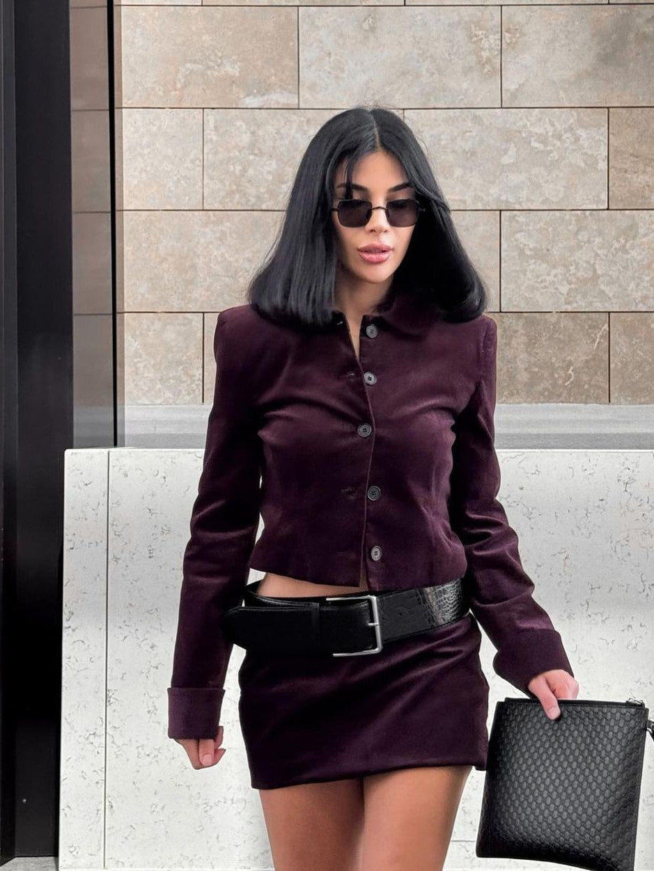 WW | Jacke & kurzes Rock mit Gürtel Koordinationsset