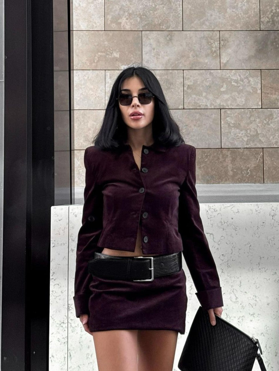 WW | Jacke & kurzes Rock mit Gürtel Koordinationsset