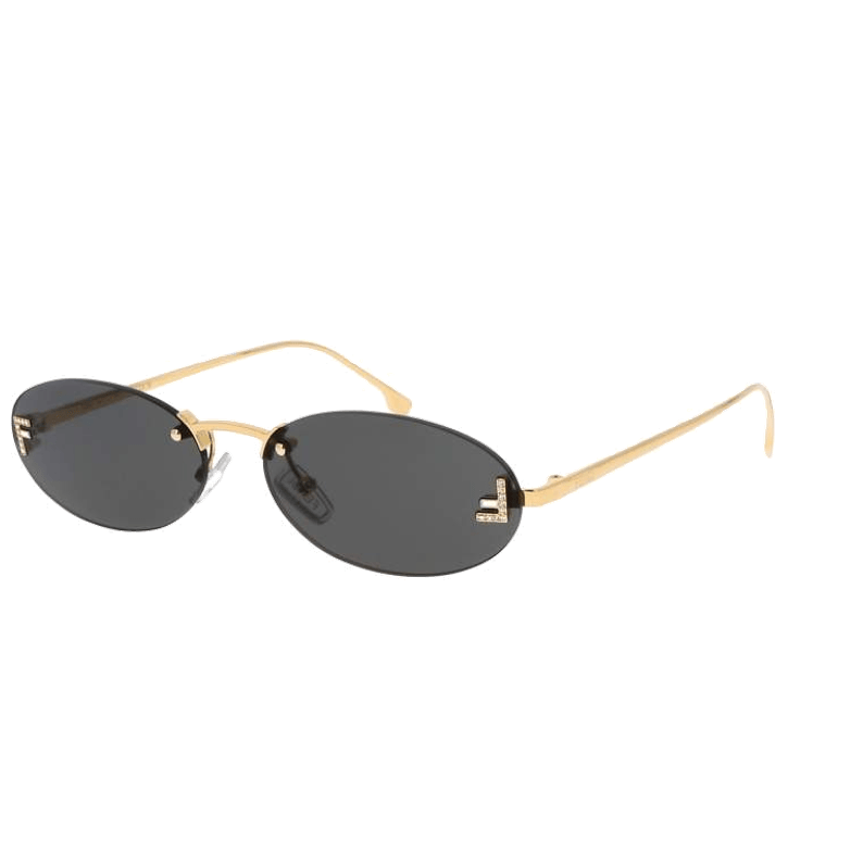 WW | Ovale Sonnenbrille Mit Goldenen Akzenten Und Subtilen Steinen