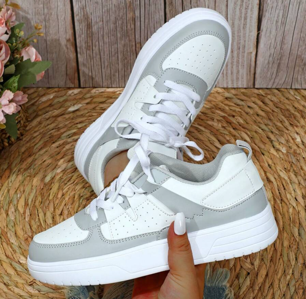 WW | Pastellfarbene Colorblock-Sneaker mit Chunky-Sohle für Frauen