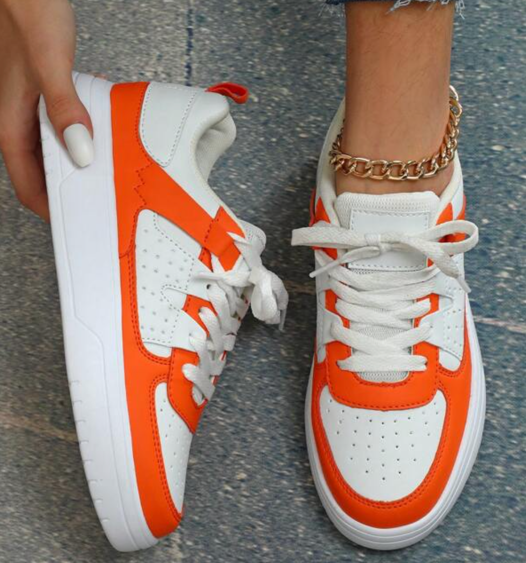 WW | Pastellfarbene Colorblock-Sneaker mit Chunky-Sohle für Frauen