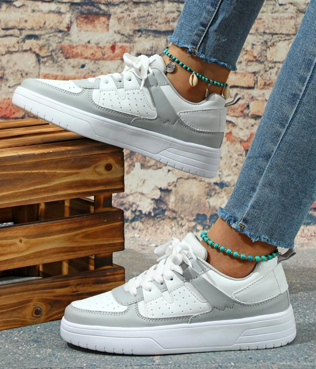 WW | Pastellfarbene Colorblock-Sneaker mit Chunky-Sohle für Frauen