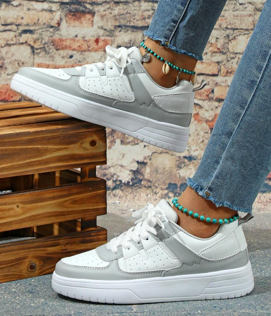 WW | Pastellfarbene Colorblock-Sneaker mit Chunky-Sohle für Frauen