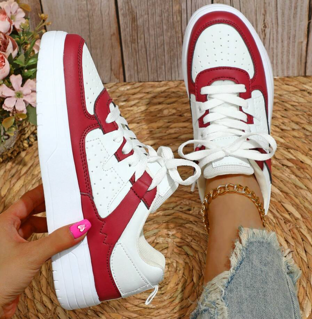 WW | Pastellfarbene Colorblock-Sneaker mit Chunky-Sohle für Frauen