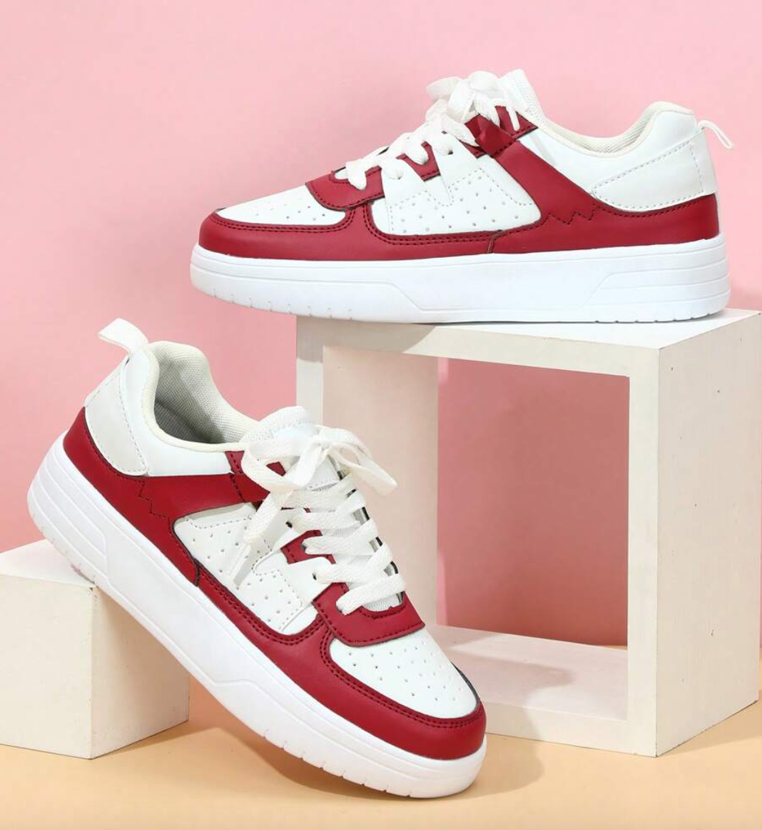 WW | Pastellfarbene Colorblock-Sneaker mit Chunky-Sohle für Frauen