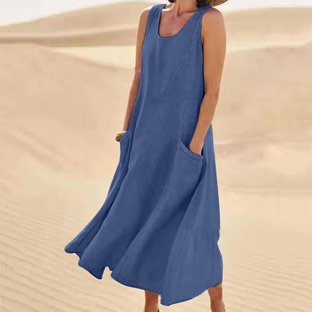 Elyna - Sleeveless Linen Dress