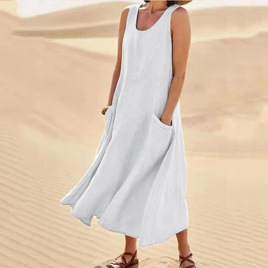 Elyna - Sleeveless Linen Dress