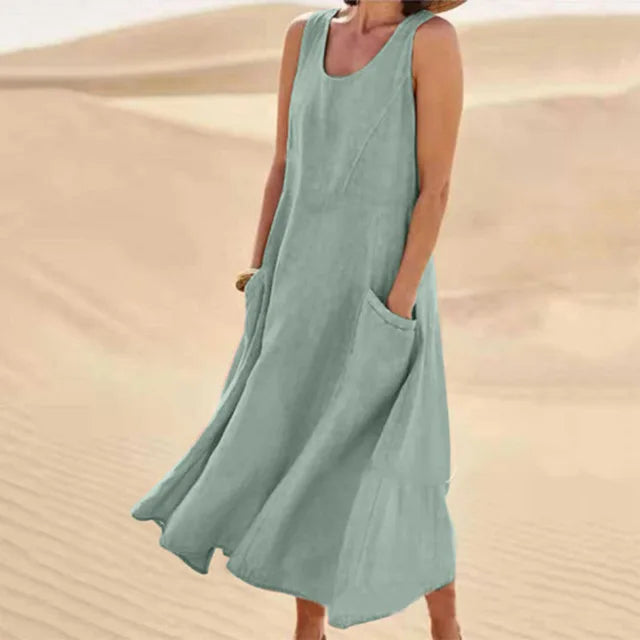 Elyna - Sleeveless Linen Dress
