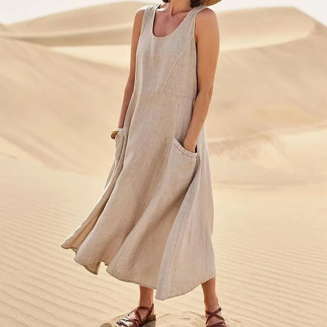 Elyna - Sleeveless Linen Dress