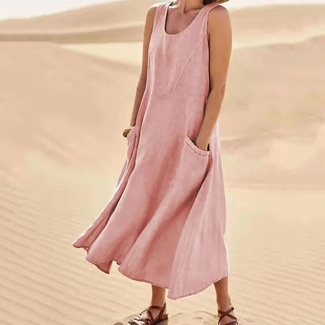 Elyna - Sleeveless Linen Dress