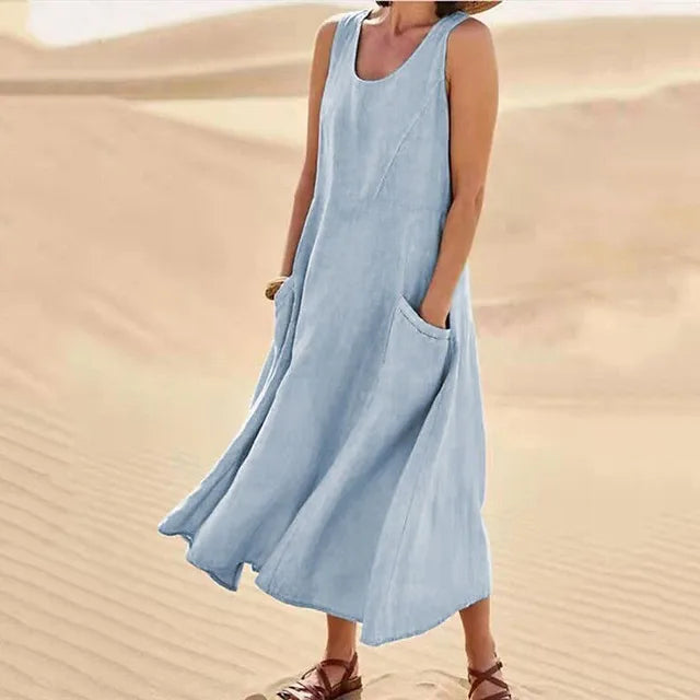 Elyna - Sleeveless Linen Dress