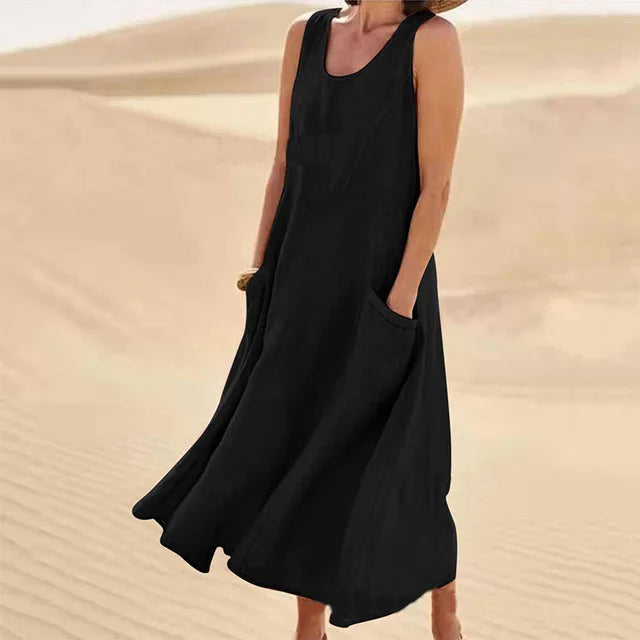 Elyna - Sleeveless Linen Dress