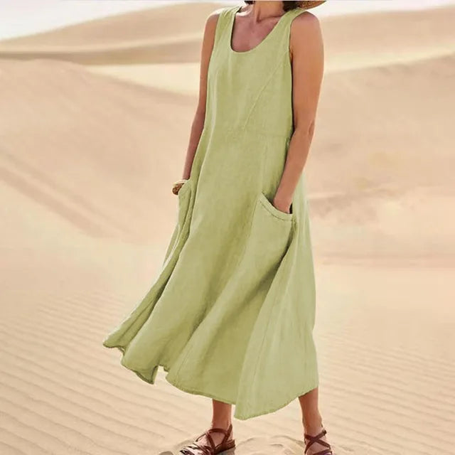 Elyna - Sleeveless Linen Dress
