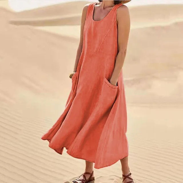 Elyna - Sleeveless Linen Dress