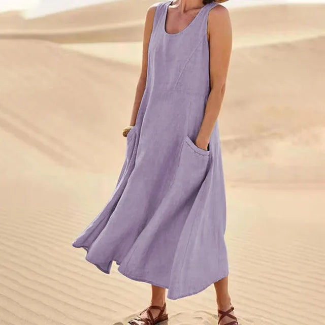 Elyna - Sleeveless Linen Dress