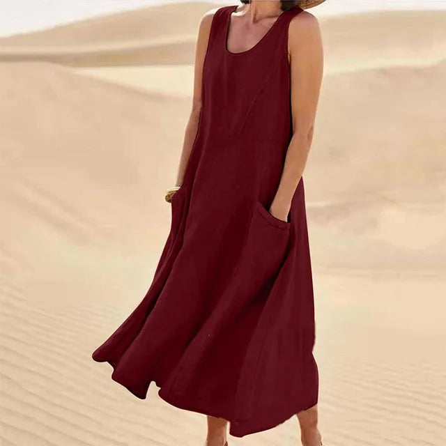 Elyna - Sleeveless Linen Dress