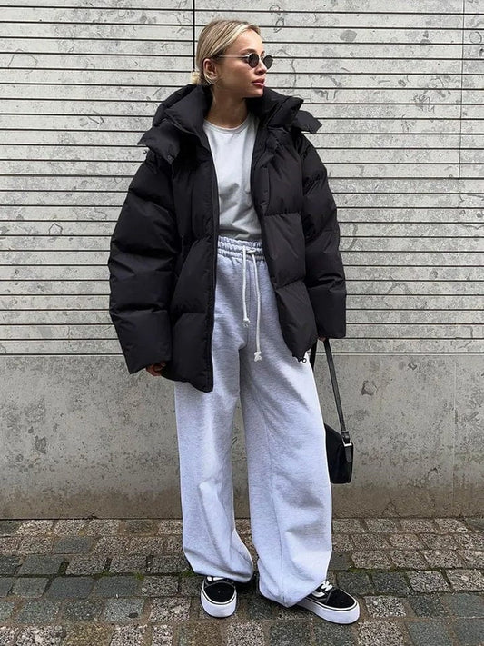 WW | Damen Oversized Pufferjacke mit gemütlicher Winterwärme