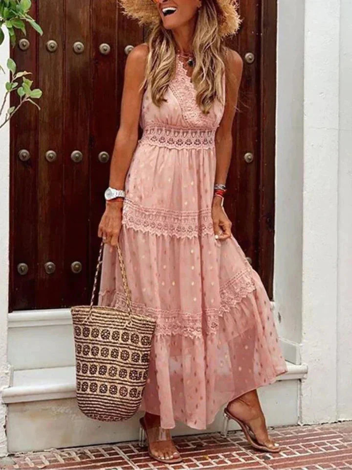 WW | Ärmellos V-Ausschnitt Maxikleid Sommerkleid