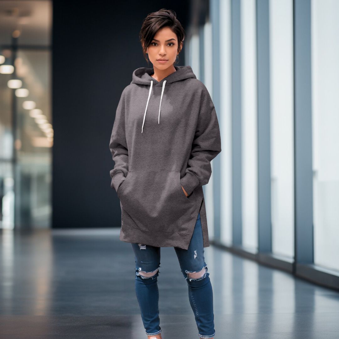 WW | Bequemes Oversize-Kleid mit Kapuze für Damen