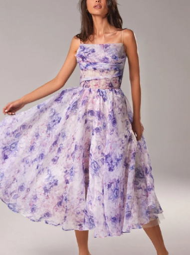 WW | Asymmetric dress with printed belt