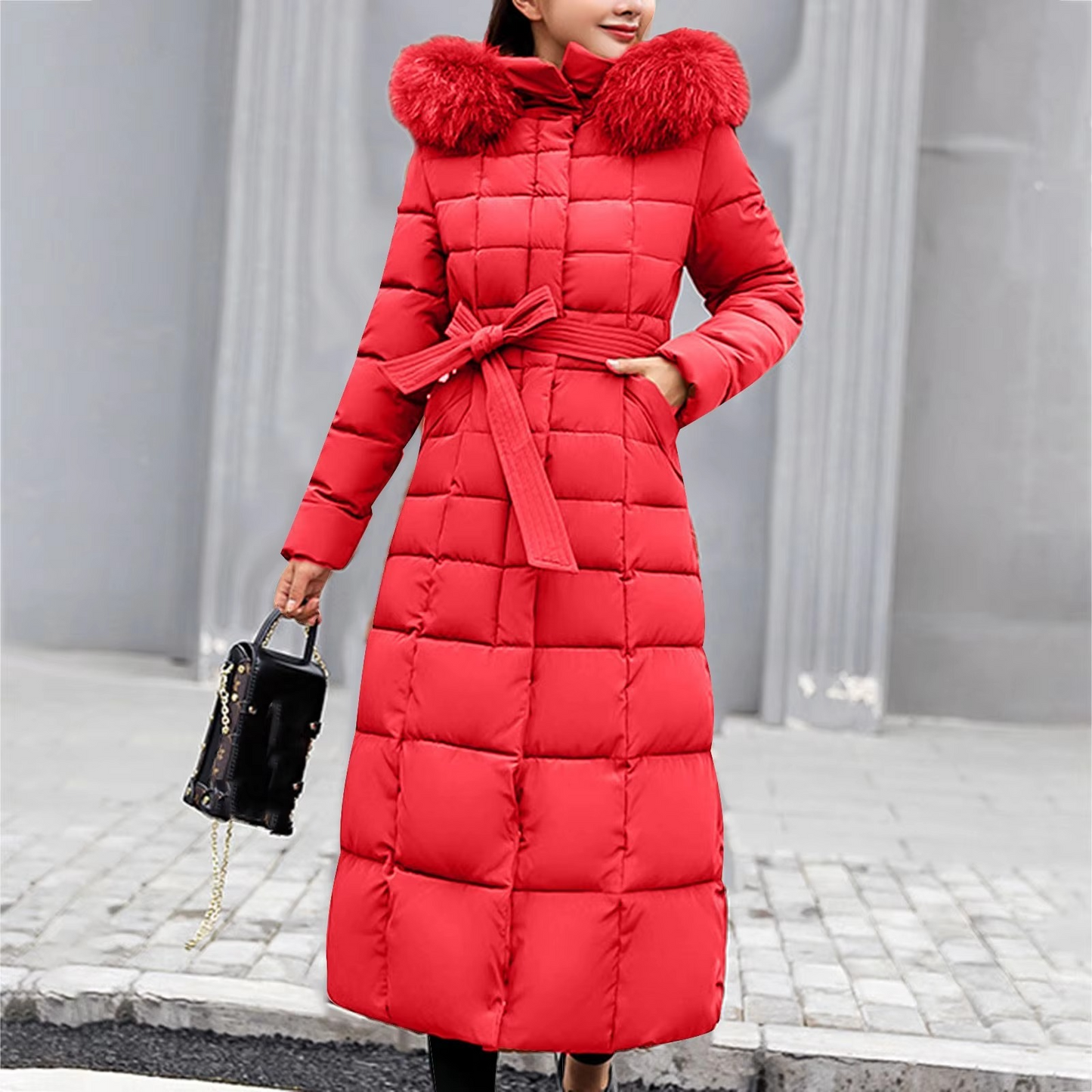 WW | Women's Long Winter Jacket with Fur Collar