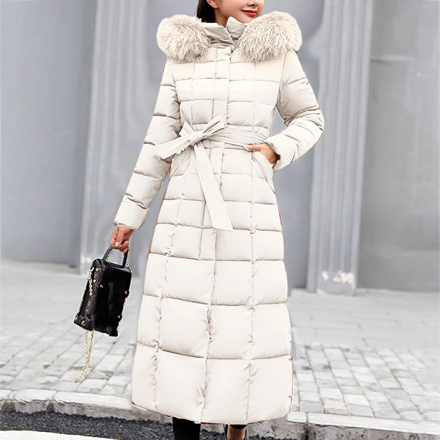WW | Women's Long Winter Jacket with Fur Collar