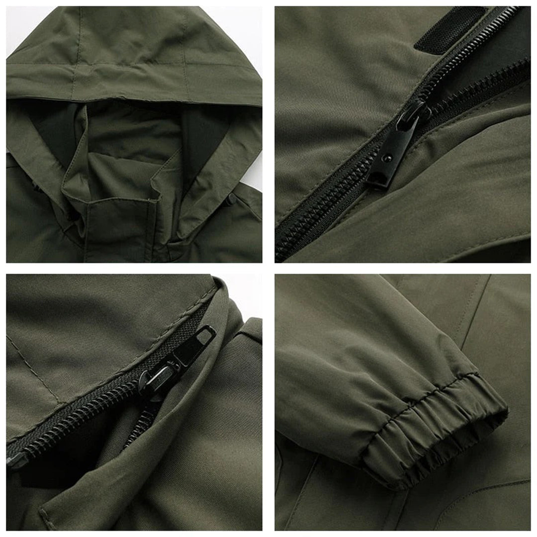 WW | Men's Outdoor Jacket with Hood - Windproof Functional Jacket with Zipper & Pockets