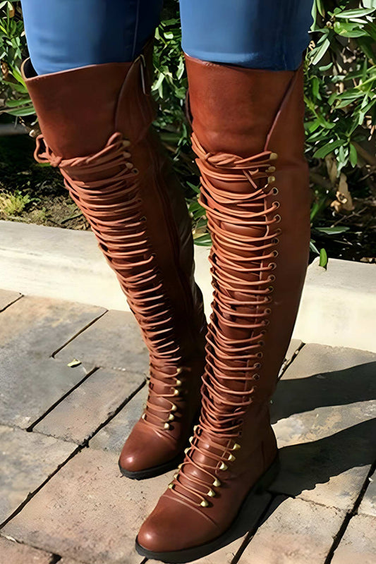 WW | Over-The-Knee Stiefel mit Schnürsenkeln