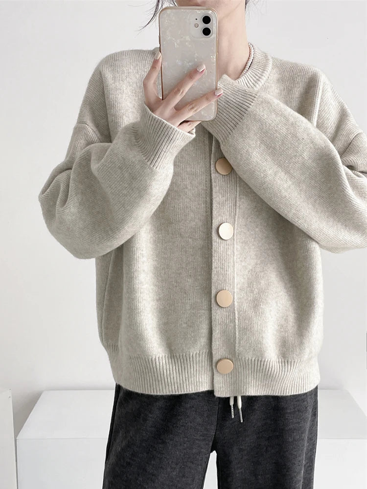 WW | Women's Long Cardigan with Round Neck